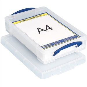 NWT Really Useful Boxes Inc. Snap-Lid Storage Bin, 10.25" x 14.5" x 3.37"